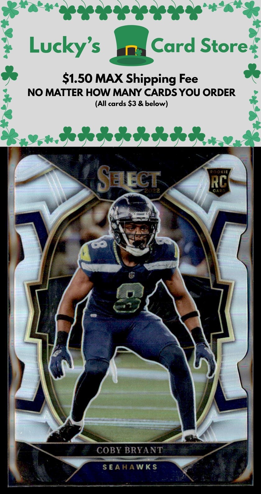 2022 Panini Select #3 Coby Bryant Silver Prizm Die Cut Rookie