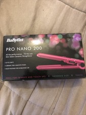💕💕BABYLISS Pro Nano 200 Pink 1/2 the size Mini Salon Keramik Glätteisen Neu in OVP