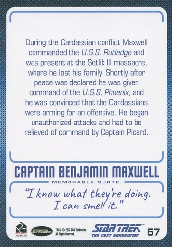 Star Trek The Next Generation A&I #57 Captain Benjamin Maxwell ALL 9 Variations - 第 2/2 張圖片