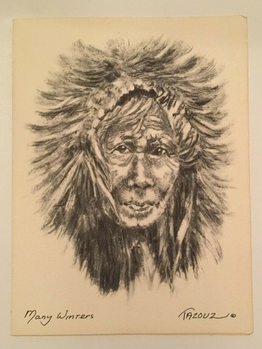 Tazouz Arts Card "Many Winters" Alaska Print From An Original Drawing By Tazouz - 第 1/7 張圖片