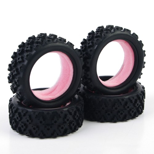 4Pcs 1/10 Rubber Rally Tires&Foam Filler For HPI HSP RC 1:10 Off Road Model Car - Picture 4 of 7