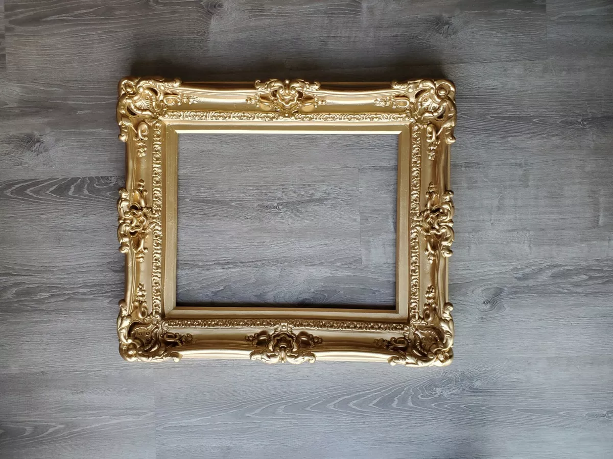 16x20 Matte Gold Frame, Ornate Wall Picture Frame, Canvas, Art Print, Home  Deco