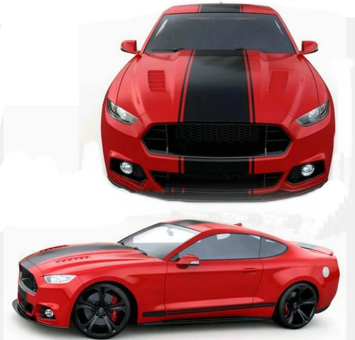 Hood Roof Rear Side Car Sticker For Ford Mustang GT Graphic Racing Stripe Decals - Bild 5 von 7