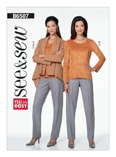 See & Sew Sewing Pattern 6507 Misses Petite Jacket Tunic Pants Size 6-22