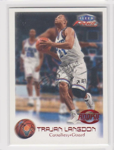 TRAJAN LANGDON CLEVELAND CAVALIERS DUKE FLEER FOCUS   AUTOGRAPHED CARD