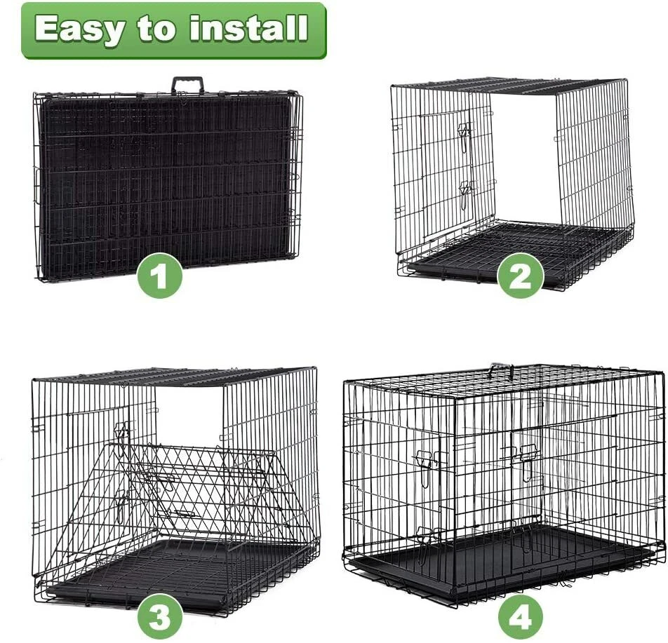BestPet 42 in Large Dog Crate Dog Cage Dog Kennel Metal Wire Double-Doors - Image 2 of 4