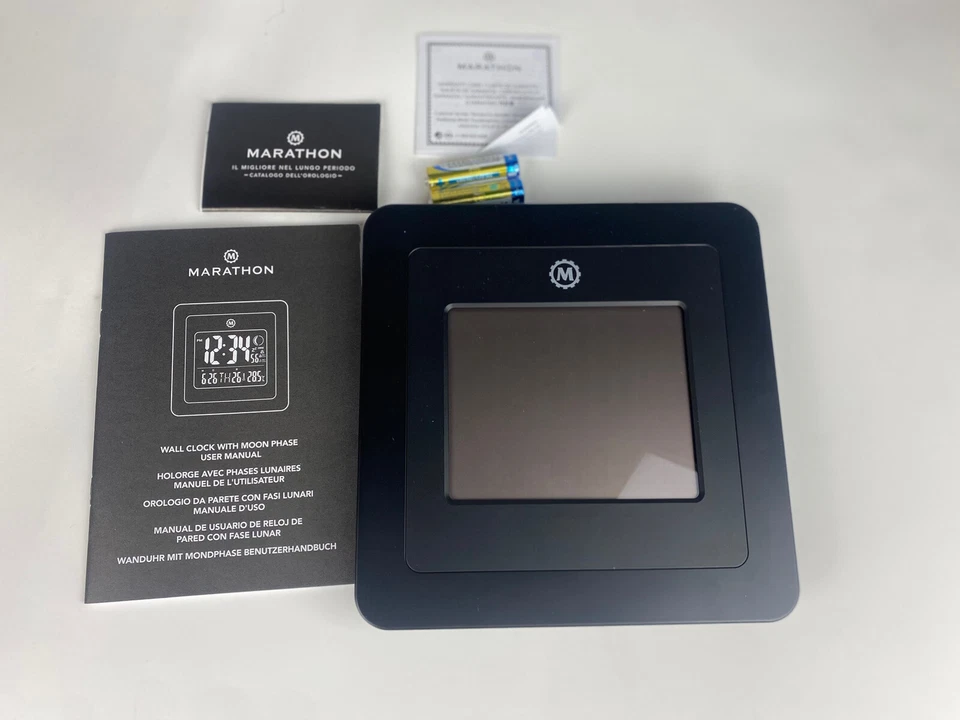 Marathon Slim Digital Wall Clock Black (CL030062BK) - Image 2 of 4