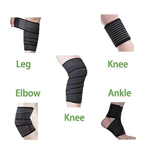Elastic Knee Wrap Compression Bandage Support for Legs,Plantar Fasciitis, 1-Pack - Picture 4 of 4