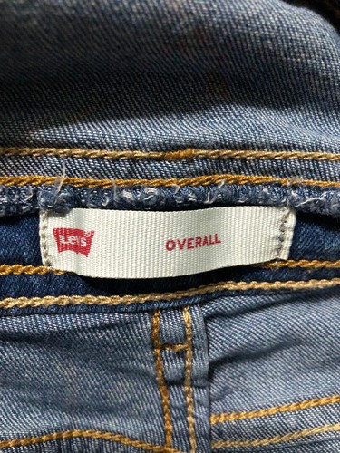 Levis Bib Overalls Youth Size 12 Reg Blue Denim Straight Leg Medium Wash - Picture 5 of 8