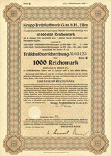 Krupp Fuelwerk Essen Obligacja 1937 Wanna-Eickel Herne Benzyna z oleju węglowego