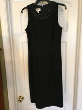 Women’s Talbots Size 4 Sleeveless Dress Black Sequins