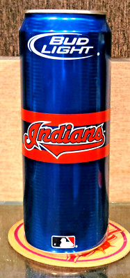 OBSOLETE 2008 24 OUNCE CLEVELAND INDIANS  BUD LIGHT BEER CAN MLB BASEBALL EMPTY