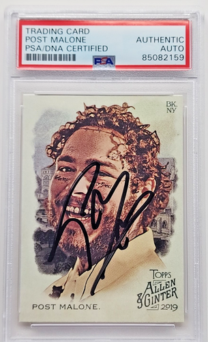 Post Malone Hand Signed Auto 2019 Topps Allen and Ginter Musician #176 - PSA 9