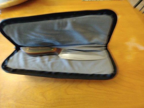 Handmade Kitchen Knife 9.5" suitable for chopping/dicing/fabric holder w/zipper - Picture 5 of 7