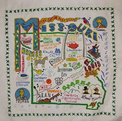 Catstudio State Of Missouri Dish Cloth Decorative Hand Tea Towel 20x26 Souvenir - Picture 2 of 4