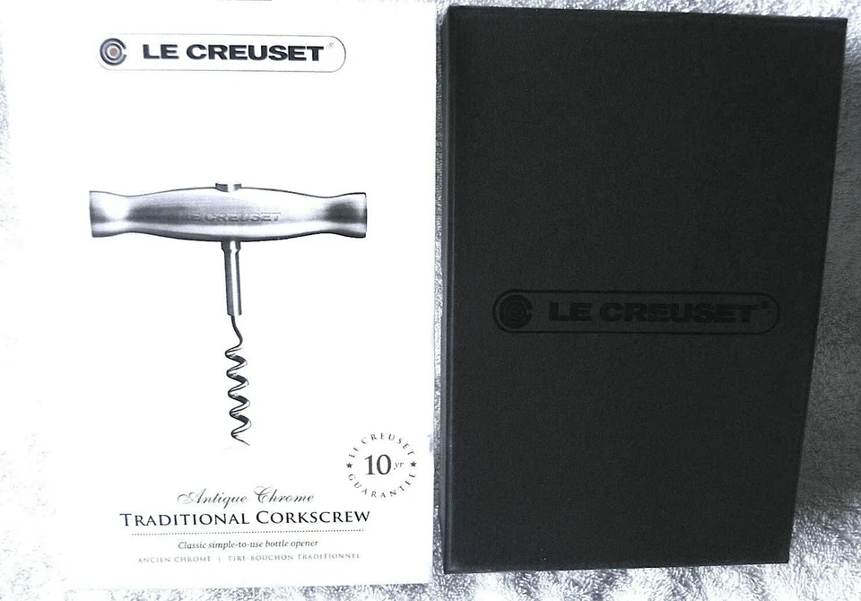 Nuevo en caja Sacacorchos Le Creuset Antiguo Cromo Tradicional Foto 2 de 3