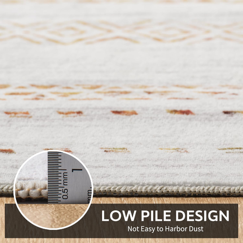 Small Area Rug-2x3 Entryway Rug Non Slip Washable Low Pile Indoor Door Mat Neutr - Picture 4 of 7