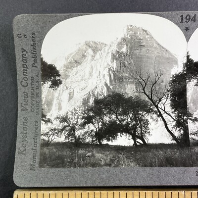 Lady Mountain in Zion National Park Utah Stereoview Antique c1920s