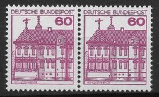 Bund 1979 ** Mi 1028 zamki zamki B&S 60Pf w parze poziomych par 03617C