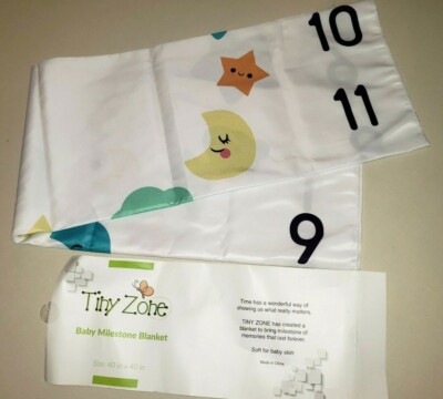 BABY BOY or GIRL MILESTONE BLANKET TINY ZONE 40 x 40 inch NEW NWT @@