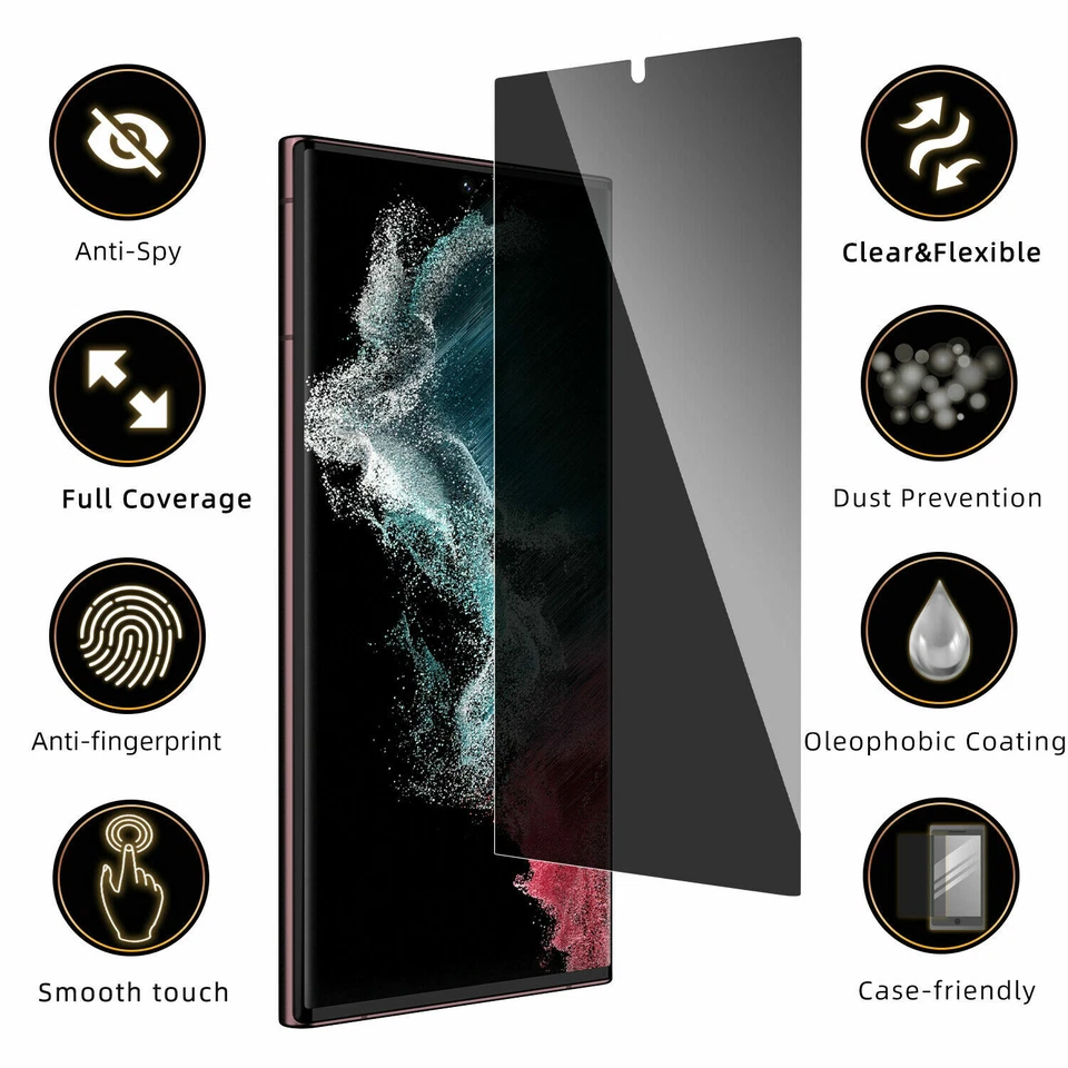 Protector de pantalla de hidrogel de privacidad antiespía para Samsung S23 S24 Ultra/S22/S23 FE Foto 2 de 4