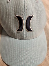 Hurley Men  s Nike Dri-Fit Light Blue Flex Fit Hat Small/Medium Yupoong