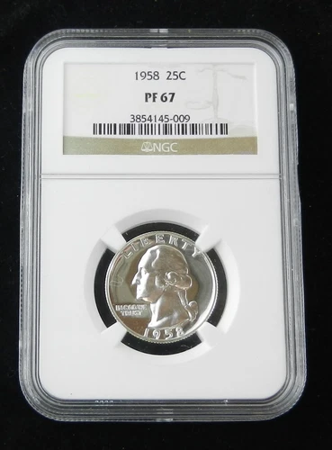 1958 WASHINGTON QUARTER NGC PF 67 - 25C Proof 3854145-009 ~ C15