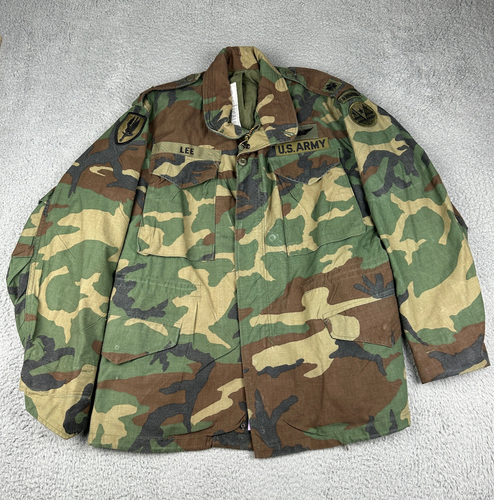 Vintage US Army M65 Field Jacket Small Short Cold Weather Woodland Camo Ranger