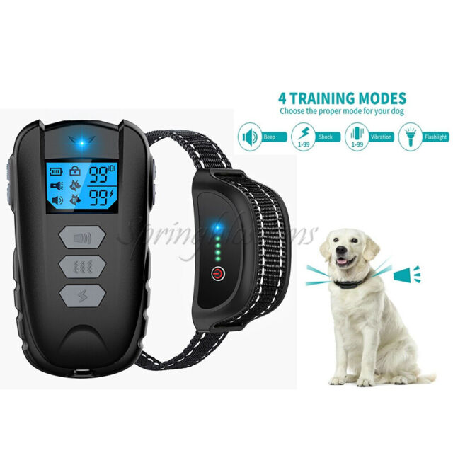 Dog Pet Training Collar Rechargeable Waterproof Electric Shock Anti Bark Collar GU11091