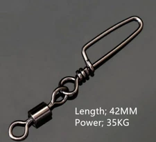 American Barrel Swivel Ring With Coast Lock Snap Black Nickel Fishing Tackle