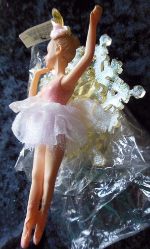 Kurt Adler pensionierte Ballerina kurzes Tutu Kristall glitzernde Schneeflocke Ornament - Bild 3 von 12
