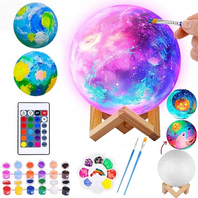 Bastelset Kinder ab 5 6 7 8 Jahre Geschenk für Mädchen Bemalen Mondlampen Malset
