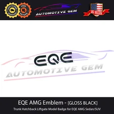 EQE AMG Emblem GLOSS BLACK Rear Trunk Badge Logo Electric Mercedes Sedan SUV