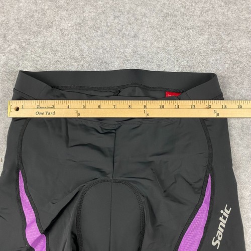 Santic AoDia Padded Cycling Shorts, Women's US L (Black w/ Purple Stripes) - Picture 5 of 9