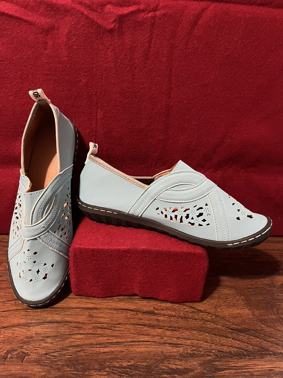 Chaussures à enfiler Christian Dior femme taille 9 J’Adior turquoise avec bas grip HTF