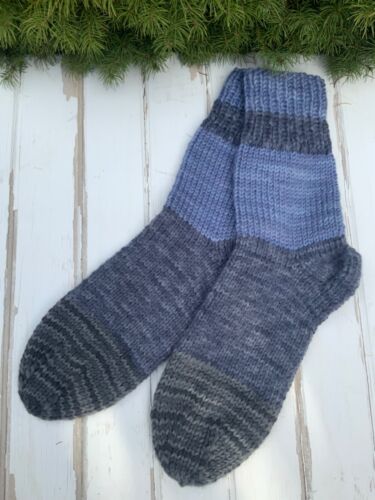 Men Natural Sheep Wool HandMade Knit Socks Warm Thermal Hiking Thick 11 US 44 EU - Picture 7 of 11