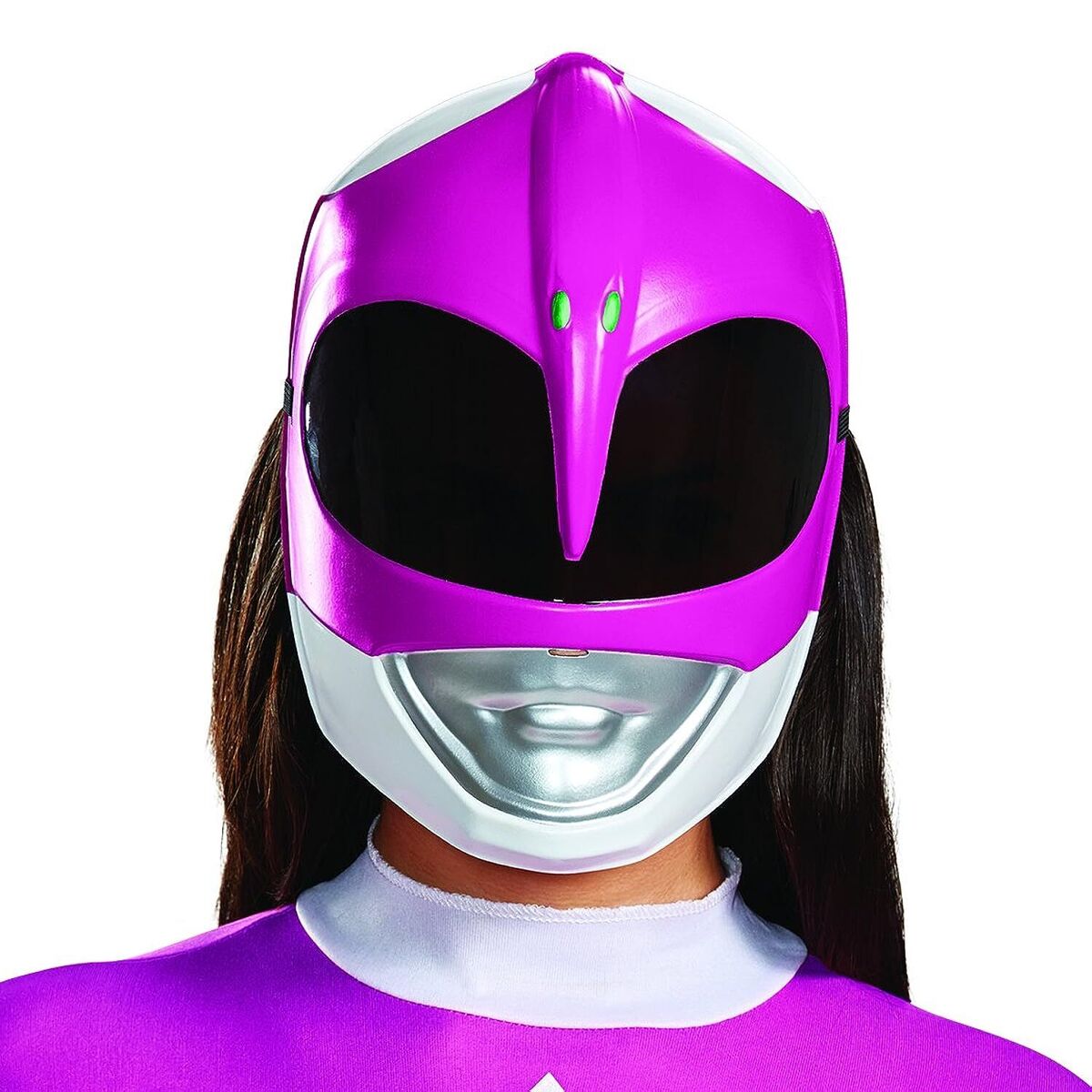 Adult Pink Power Ranger Classic Vacuform Face Mask Costume Adult Pink Power Ranger Classic Vacuform Face Mask Costume