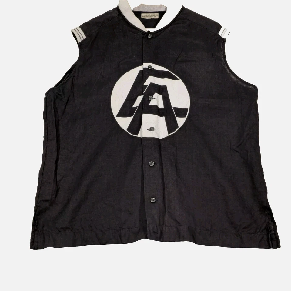 Emporio Armani Shirt Vest Top Sleeveless Men's XL Ramie Vintage Rare Ramie   476 - Image 4 of 4