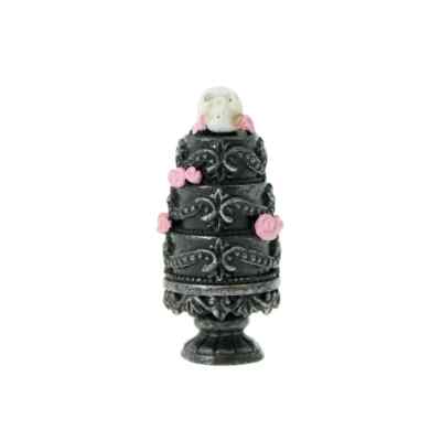 NEW-Ashland Tiny Treasures Halloween 3-Tier Skull Cake Dollhouse Mini Village