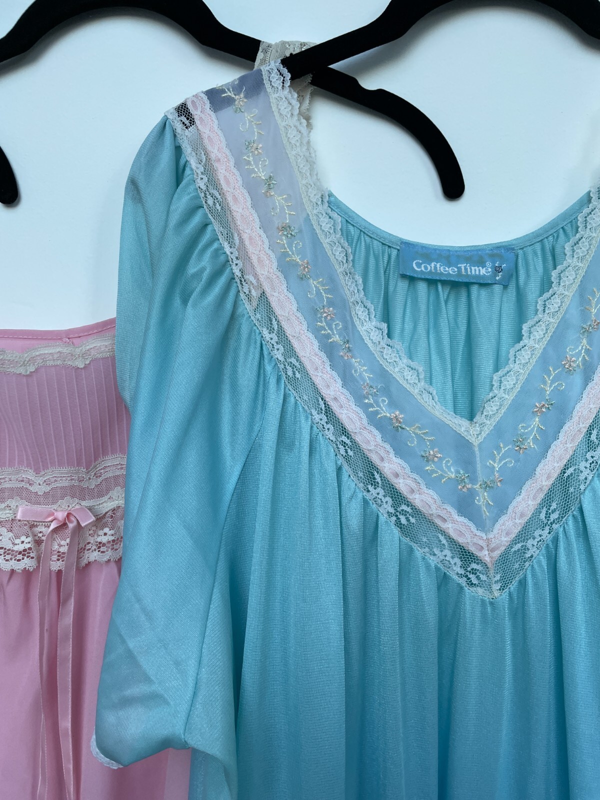 Vintage Embroidered Lace Nightie Slip Nightdress Cotton Nylon Bundle x