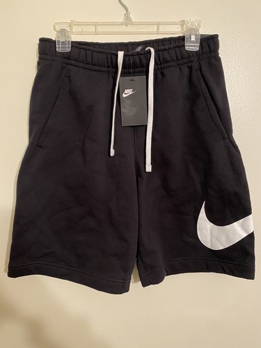 Nike SWOOSH Men's Black/White Graphic Sportswear Shorts Size Small BV2721-010