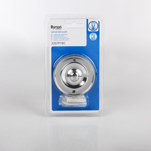 Chrome Flush Mount Wired Door Bell Push Button Byron DBW-21073 - Picture 10 of 10
