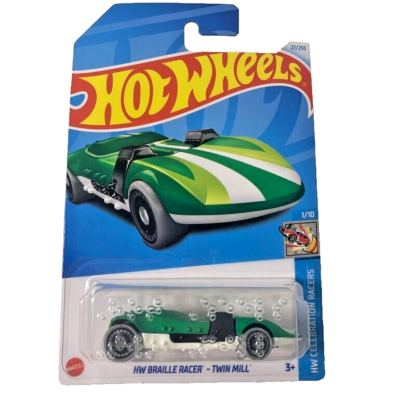 HOT WHEELS 2024 HW BRAILLE RACER-TWIN MILL MATTE GREEN 27/250