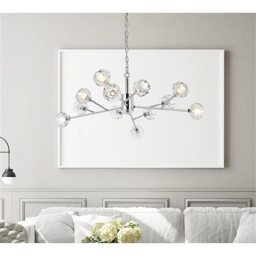 Elegant Lighting Graham 12-Light Modern Crystal Pendant in Chrome - Picture 8 of 8