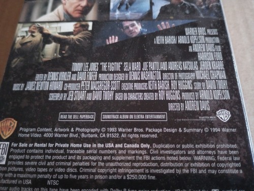 The Fugitive Factory Sealed VHS With Warner Home Video Watermark 1994 Ford Jones - Picture 13 of 13