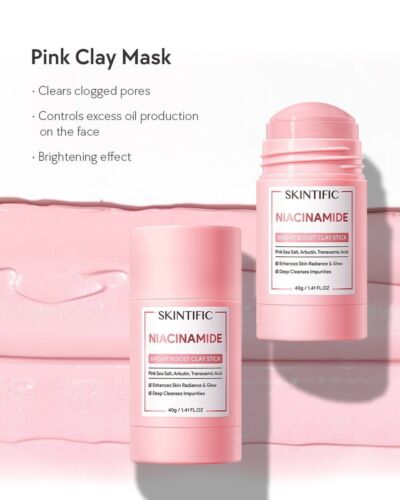 SKINTIFIC Clay Mask Stick Kit 3 Pcs Exfoliating Acne Blackhead Dull Skin - Picture 8 of 8