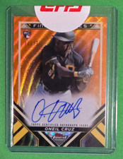 2022 Topps Finest Rookies Design Oneil Cruz #RDA-OC On Card Auto Orange Wave /25