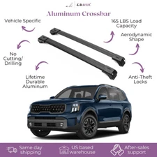 ERKUL Roof Rack Cross Bars Fit Kia Telluride 2020-2025 Aluminum Lockable Black