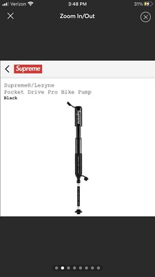 Supreme x Lezyne Pocket Drive Pro Bike Pump - Black SS21