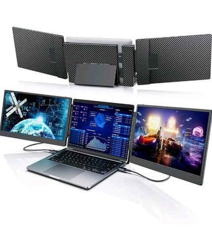 S3 Laptop Screen Extender, 14'' Triple Portable Monitor for Laptop Plug and Play